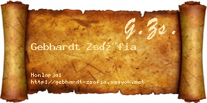 Gebhardt Zsófia névjegykártya